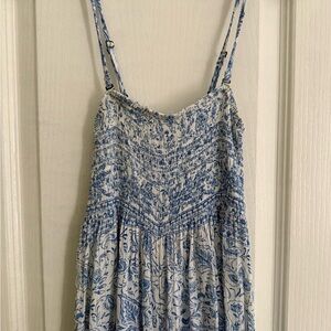 Blue and White Floral Jumpsuit